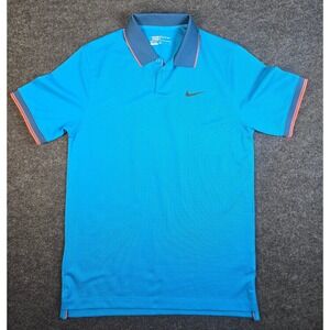 Nike Golf Men's Blue Dri-Fit Performance Polo Shirt Athletic Breathable Size S